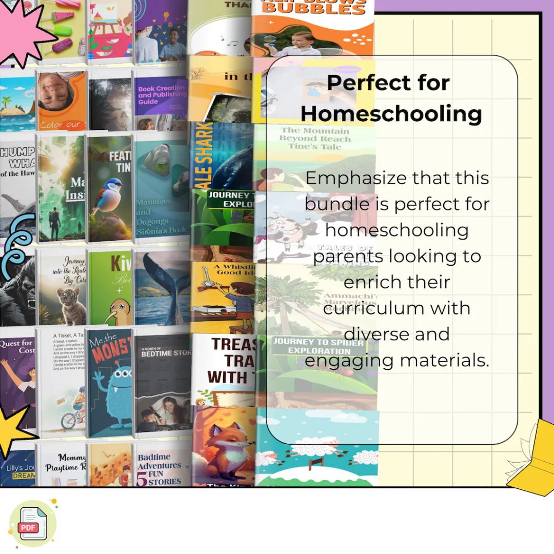 500 Children E-Books Bundle, Self Help, Kids e-books, Kids Stories, Kids Educational Set