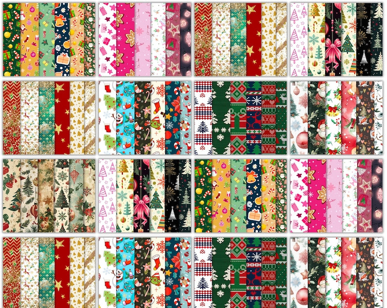 Classic Vintage Christmas Digital Paper Pack