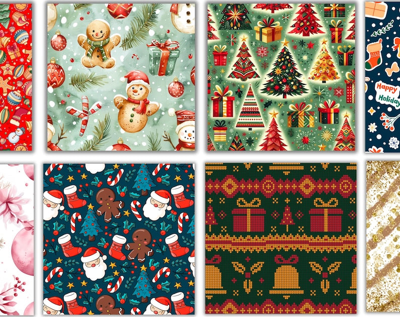 Classic Vintage Christmas Digital Paper Pack