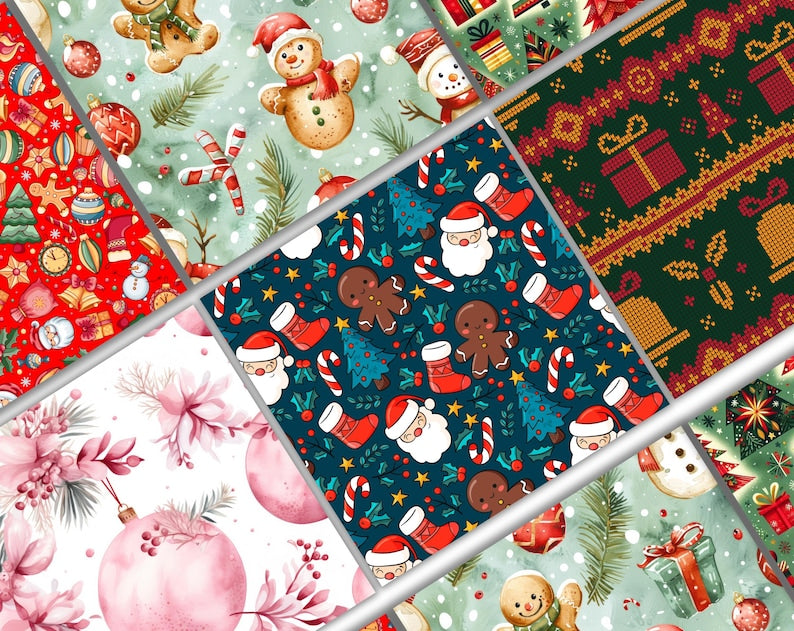 Classic Vintage Christmas Digital Paper Pack