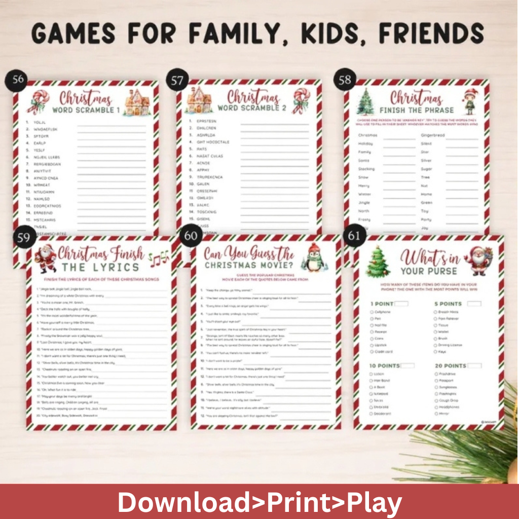 The Ultimate 65 Christmas Party Games Printable Bundle