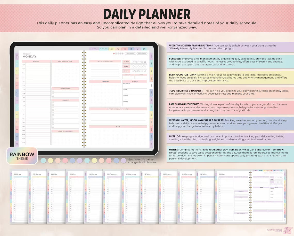 All-in-One Digital Planner 2024, 2025, 2026