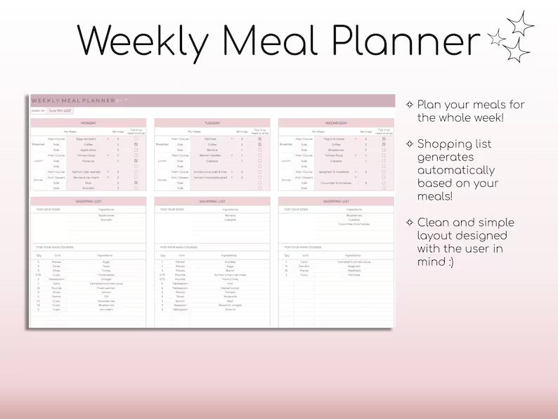 Weekly Meal Planner and Grocery List