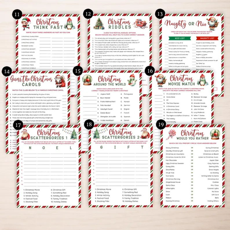 The Ultimate 65 Christmas Party Games Printable Bundle